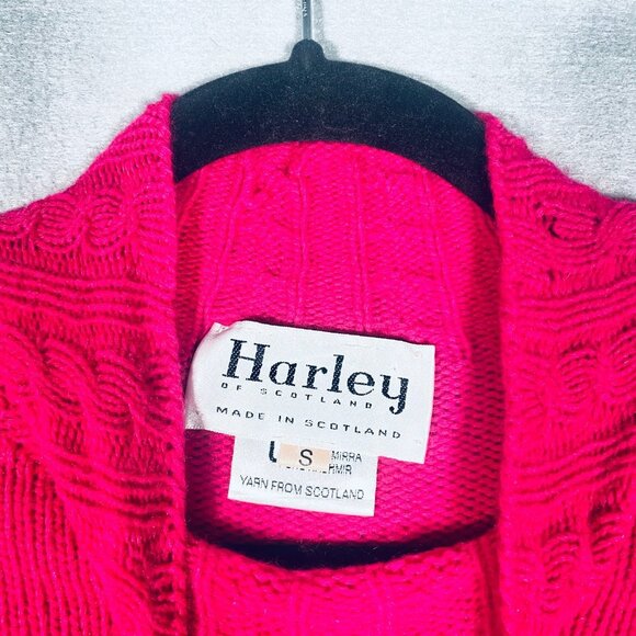 Vintage Scottish Cashmere Sweater Womens S Pink 3/4 Sleeve Mock Neck Pullover - Picture 4 of 11